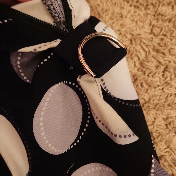 Thirty-One Polka Dot Tote Bag - Black and Gray Large Tote - Picture 12 of 13